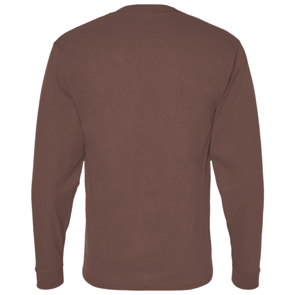 Bella + Canvas Unisex 7.5 oz Heavyweight Long Sleeve Tee, Cocoa, Back view