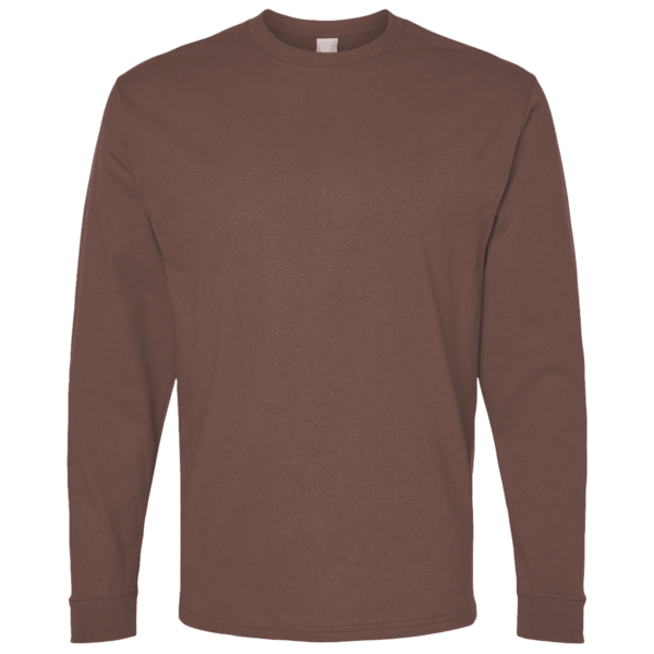 Bella + Canvas Unisex 7.5 oz Heavyweight Long Sleeve Tee, Cocoa, Front view