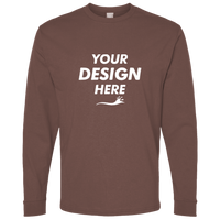 Bella + Canvas Unisex 7.5 oz Heavyweight Long Sleeve Tee, Cocoa, Front view, Mockup