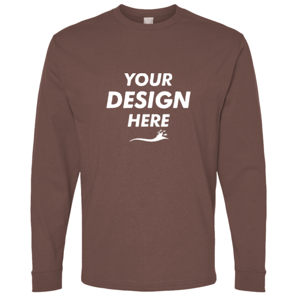 Bella + Canvas Unisex 7.5 oz Heavyweight Long Sleeve Tee, Cocoa, Front view, Mockup