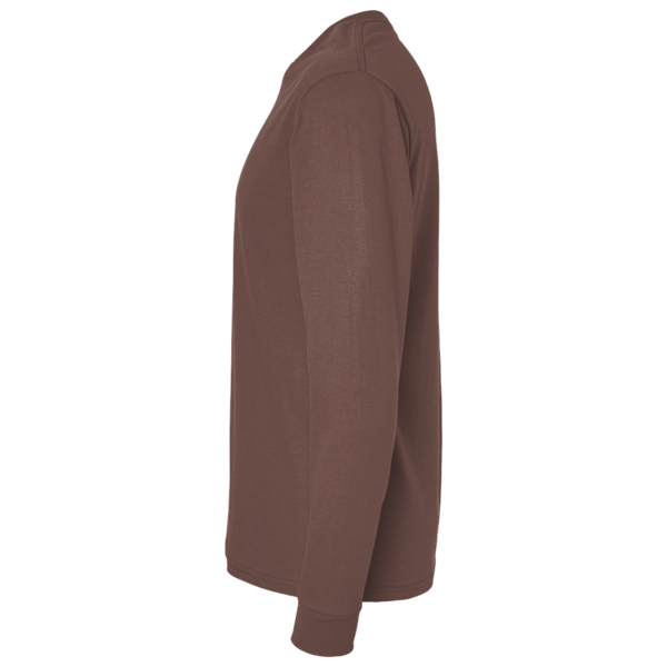Bella + Canvas Unisex 7.5 oz Heavyweight Long Sleeve Tee, Cocoa, Left Sleeve view