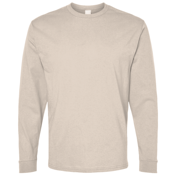 Bella + Canvas Unisex 7.5 oz Heavyweight Long Sleeve Tee, Dust, Front view