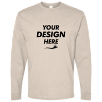 Bella + Canvas Unisex 7.5 oz Heavyweight Long Sleeve Tee, Dust, Front view, Mockup