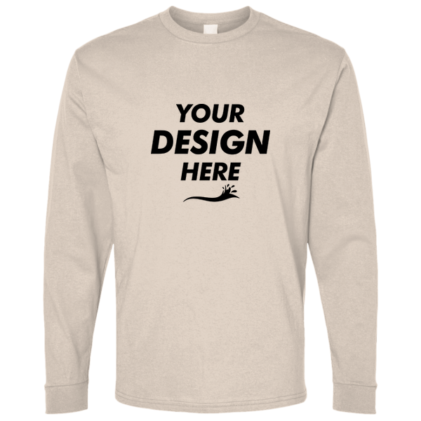 Bella + Canvas Unisex 7.5 oz Heavyweight Long Sleeve Tee, Dust, Front view, Mockup