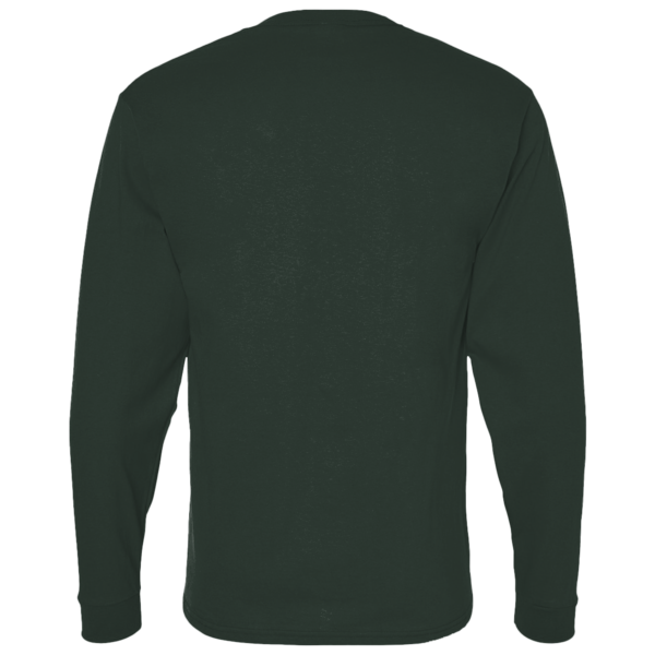 Bella + Canvas Unisex 7.5 oz Heavyweight Long Sleeve Tee, Hunter Green, Back view
