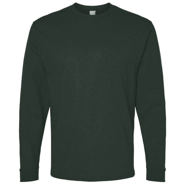 Bella + Canvas Unisex 7.5 oz Heavyweight Long Sleeve Tee, Hunter Green, Front view