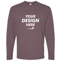 Bella + Canvas Unisex 7.5 oz Heavyweight Long Sleeve Tee, Purple Storm, Front view, Mockup