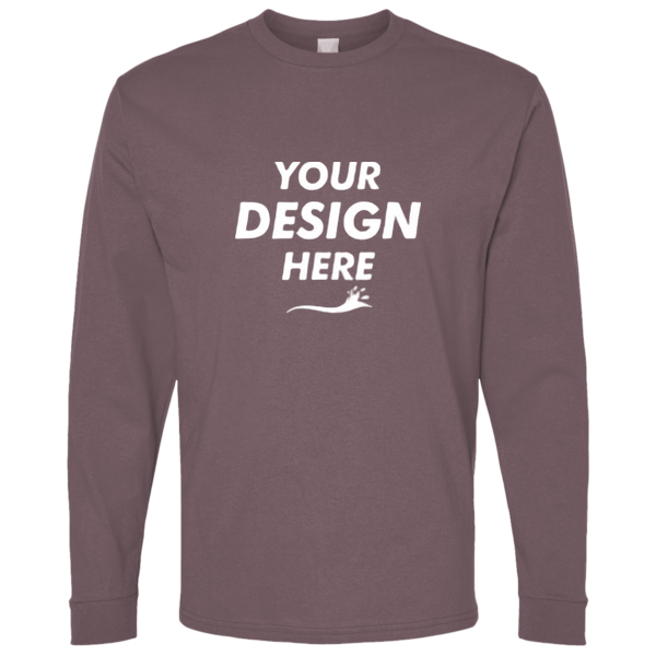 Bella + Canvas Unisex 7.5 oz Heavyweight Long Sleeve Tee, Purple Storm, Front view, Mockup