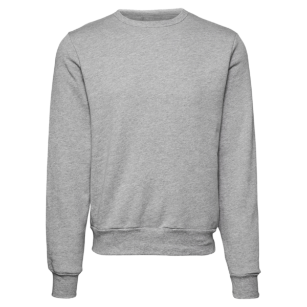 Bella + Canvas Unisex Sponge Fleece Classic Crewneck Sweatshirt, Athletic Heather, Front view