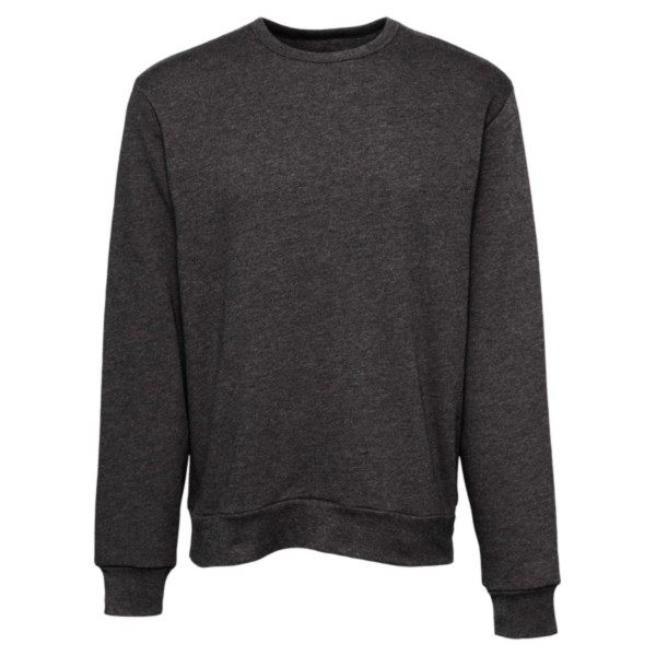 Bella + Canvas Unisex Sponge Fleece Classic Crewneck Sweatshirt, Dark Grey Heather, Front view