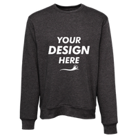 Bella + Canvas Unisex Sponge Fleece Classic Crewneck Sweatshirt, Dark Grey Heather, Front view, Mockup