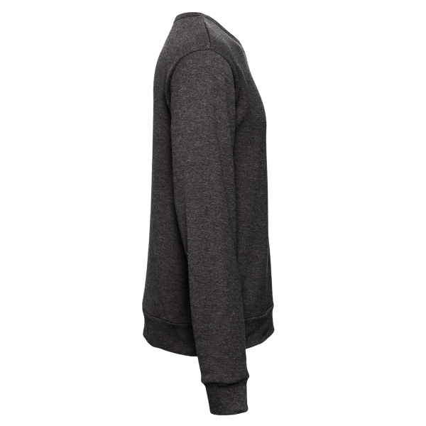 Bella + Canvas Unisex Sponge Fleece Classic Crewneck Sweatshirt, Dark Grey Heather, Right Sleeve view