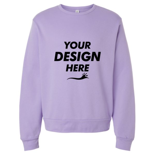 Bella + Canvas Unisex Sponge Fleece Classic Crewneck Sweatshirt, Dark Lavender, Front view, Mockup