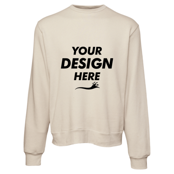 Bella + Canvas Unisex Sponge Fleece Classic Crewneck Sweatshirt, Heather Dust, Front view, Mockup