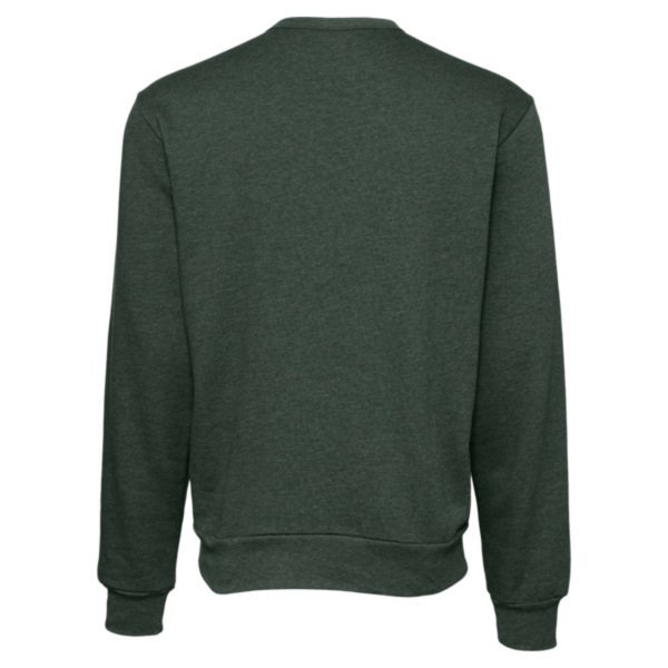 Bella + Canvas Unisex Sponge Fleece Classic Crewneck Sweatshirt, Heather Forest, Back view