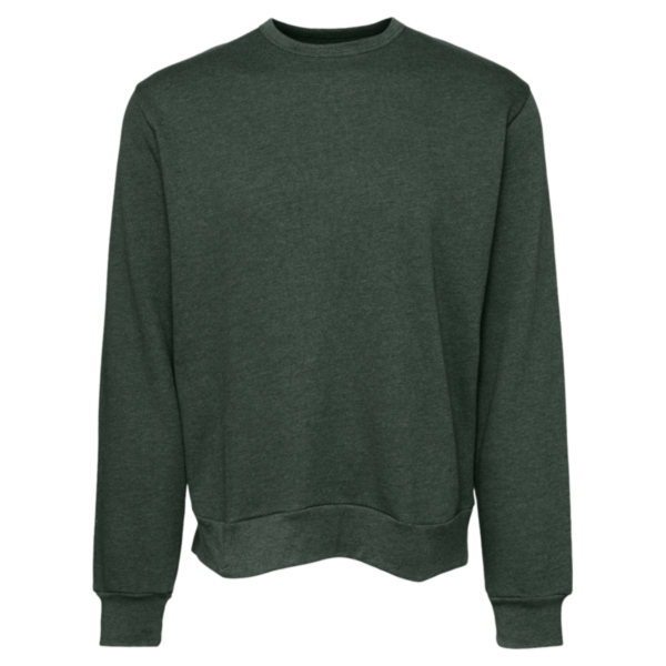 Bella + Canvas Unisex Sponge Fleece Classic Crewneck Sweatshirt, Heather Forest, Front view