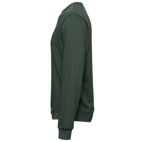 Bella + Canvas Unisex Sponge Fleece Classic Crewneck Sweatshirt, Heather Forest, Left Sleeve view