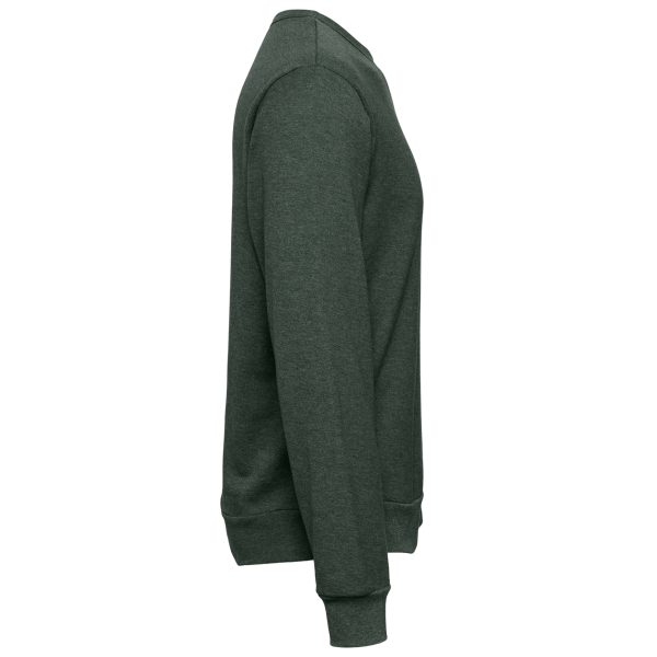 Bella + Canvas Unisex Sponge Fleece Classic Crewneck Sweatshirt, Heather Forest, Right Sleeve view