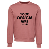 Bella + Canvas Unisex Sponge Fleece Classic Crewneck Sweatshirt, Mauve, Front view, Mockup