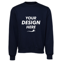 Bella + Canvas Unisex Sponge Fleece Classic Crewneck Sweatshirt, Navy, Front view, Mockup
