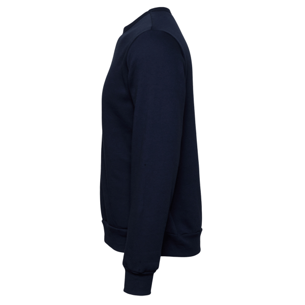 Bella + Canvas Unisex Sponge Fleece Classic Crewneck Sweatshirt, Navy, Left Sleeve view