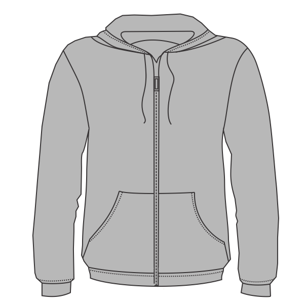 Bella + Canvas Unisex Sponge Fleece DTM Full-Zip Hoodie Sweatshirt, Athletic Heather, Front view