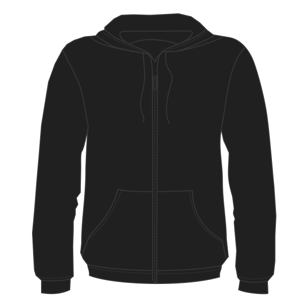 Bella + Canvas Unisex Sponge Fleece DTM Full-Zip Hoodie Sweatshirt, Black, Front view