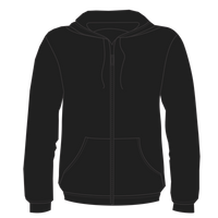 Bella + Canvas Unisex Sponge Fleece DTM Full-Zip Hoodie Sweatshirt, Black, Front view