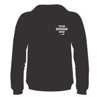 Bella + Canvas Unisex Sponge Fleece DTM Full-Zip Hoodie Sweatshirt, Dark Grey Heather, Front view, Mockup