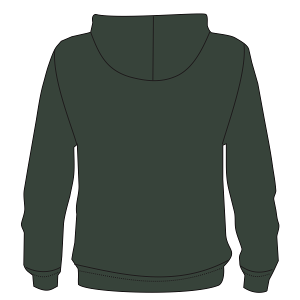 Bella + Canvas Unisex Sponge Fleece DTM Full-Zip Hoodie Sweatshirt, Heather Forest, Back view
