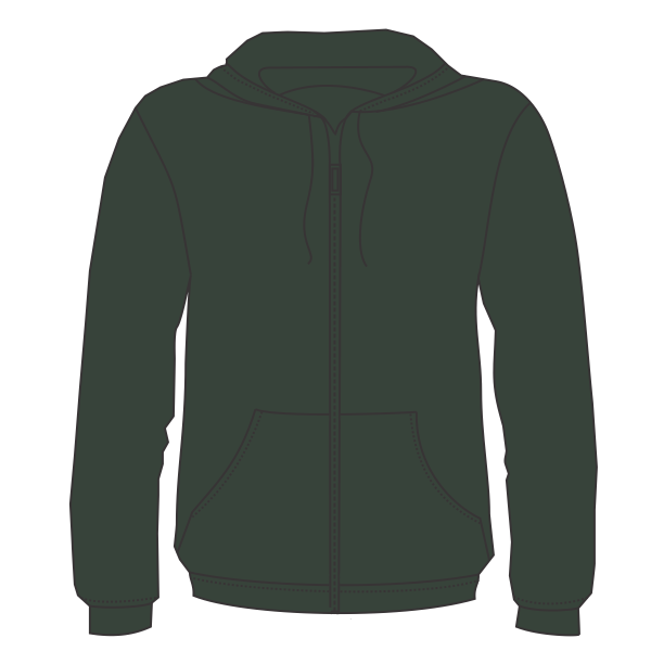 Bella + Canvas Unisex Sponge Fleece DTM Full-Zip Hoodie Sweatshirt, Heather Forest, Front view