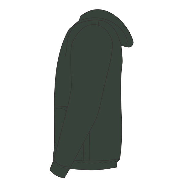 Bella + Canvas Unisex Sponge Fleece DTM Full-Zip Hoodie Sweatshirt, Heather Forest, Left Sleeve view