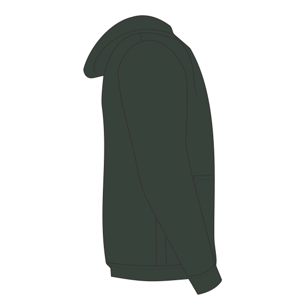 Bella + Canvas Unisex Sponge Fleece DTM Full-Zip Hoodie Sweatshirt, Heather Forest, Right Sleeve view