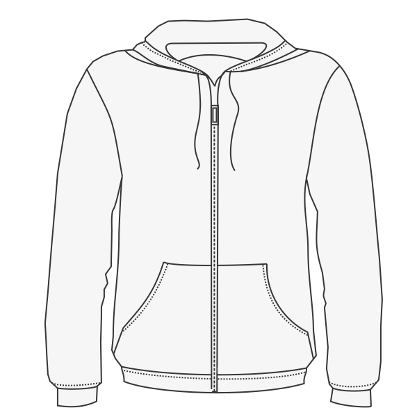 Bella + Canvas Unisex Sponge Fleece DTM Full-Zip Hoodie Sweatshirt, White, Front view