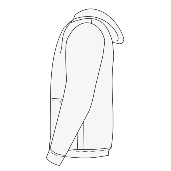 Bella + Canvas Unisex Sponge Fleece DTM Full-Zip Hoodie Sweatshirt, White, Left Sleeve view