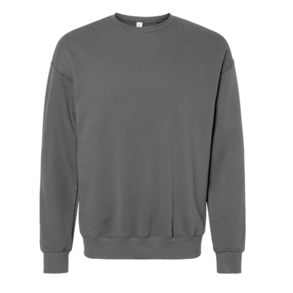 Bella + Canvas Unisex Sponge Fleece Drop Shoulder Crewneck Sweatshirt, Asphalt, Front view