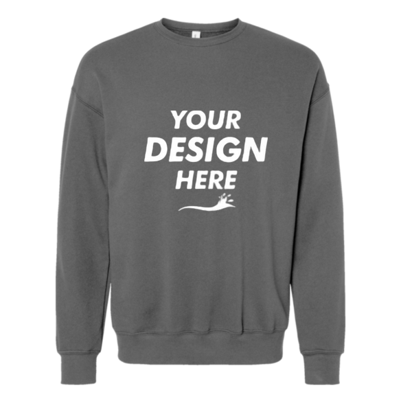 Bella + Canvas Unisex Sponge Fleece Drop Shoulder Crewneck Sweatshirt, Asphalt, Front view, Mockup