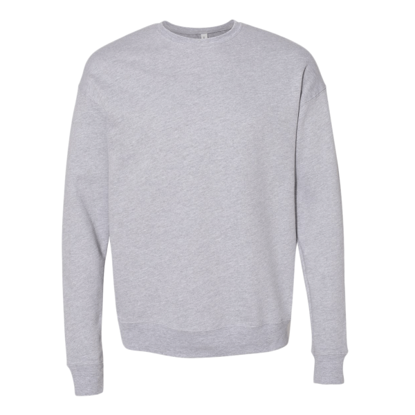 Bella + Canvas Unisex Sponge Fleece Drop Shoulder Crewneck Sweatshirt, Athletic Heather, Front view