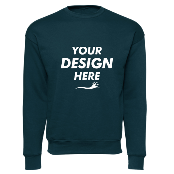 Bella + Canvas Unisex Sponge Fleece Drop Shoulder Crewneck Sweatshirt, Atlantic, Front view, Mockup