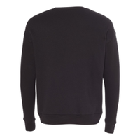 Bella + Canvas Unisex Sponge Fleece Drop Shoulder Crewneck Sweatshirt, Black, Back view
