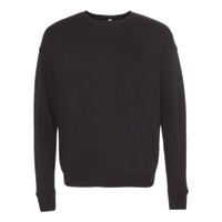 Bella + Canvas Unisex Sponge Fleece Drop Shoulder Crewneck Sweatshirt, Black, Front view