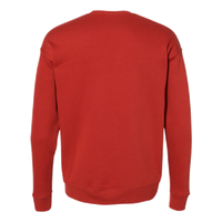 Bella + Canvas Unisex Sponge Fleece Drop Shoulder Crewneck Sweatshirt, Brick, Back view