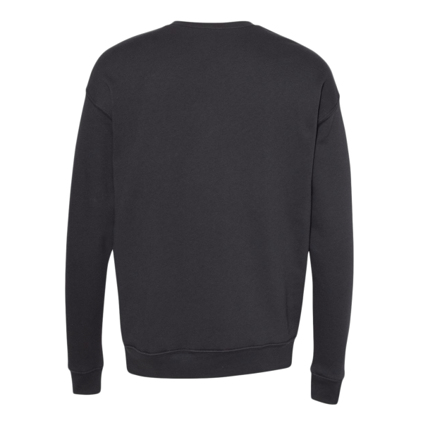 Bella + Canvas Unisex Sponge Fleece Drop Shoulder Crewneck Sweatshirt, Dtg Dark Grey, Back view