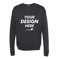 Bella + Canvas Unisex Sponge Fleece Drop Shoulder Crewneck Sweatshirt, Dtg Dark Grey, Front view, Mockup