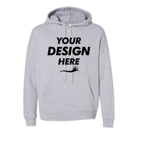 Bella + Canvas Unisex Sponge Fleece Drop Shoulder Hoodie Sweatshirt, Athletic Heather, Front view, Mockup