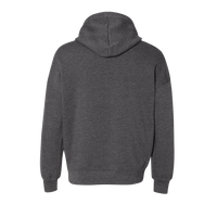Bella + Canvas Unisex Sponge Fleece Drop Shoulder Hoodie Sweatshirt, Dark Grey Heather, Back view