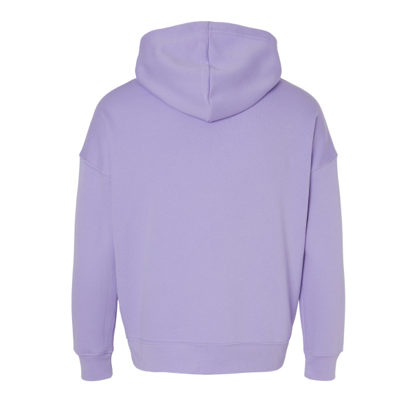Bella + Canvas Unisex Sponge Fleece Drop Shoulder Hoodie Sweatshirt, Dark Lavender, Back view