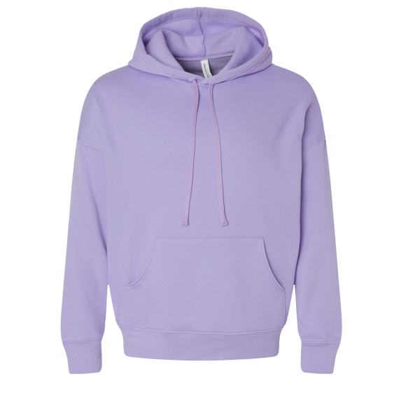 Bella + Canvas Unisex Sponge Fleece Drop Shoulder Hoodie Sweatshirt, Dark Lavender, Front view