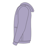 Bella + Canvas Unisex Sponge Fleece Drop Shoulder Hoodie Sweatshirt, Dark Lavender, Left Sleeve view