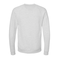 Bella + Canvas Unisex Sponge Fleece Raglan Crewneck Sweatshirt, Ash / Ash, Back view